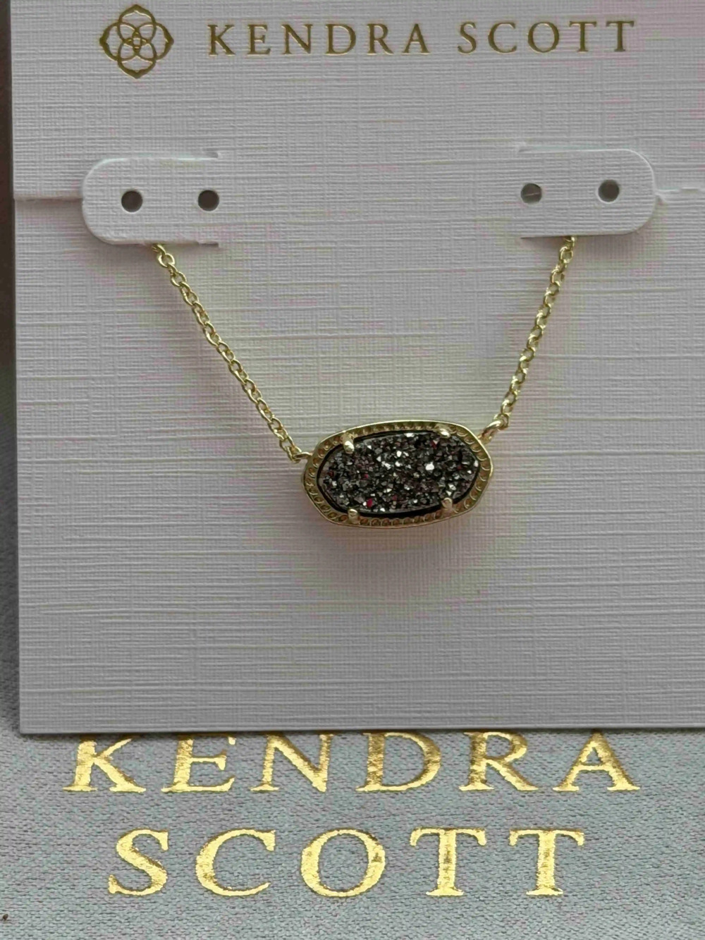 Kendra Scott Elaina Grey Pearl Crystal Cluster Necklace